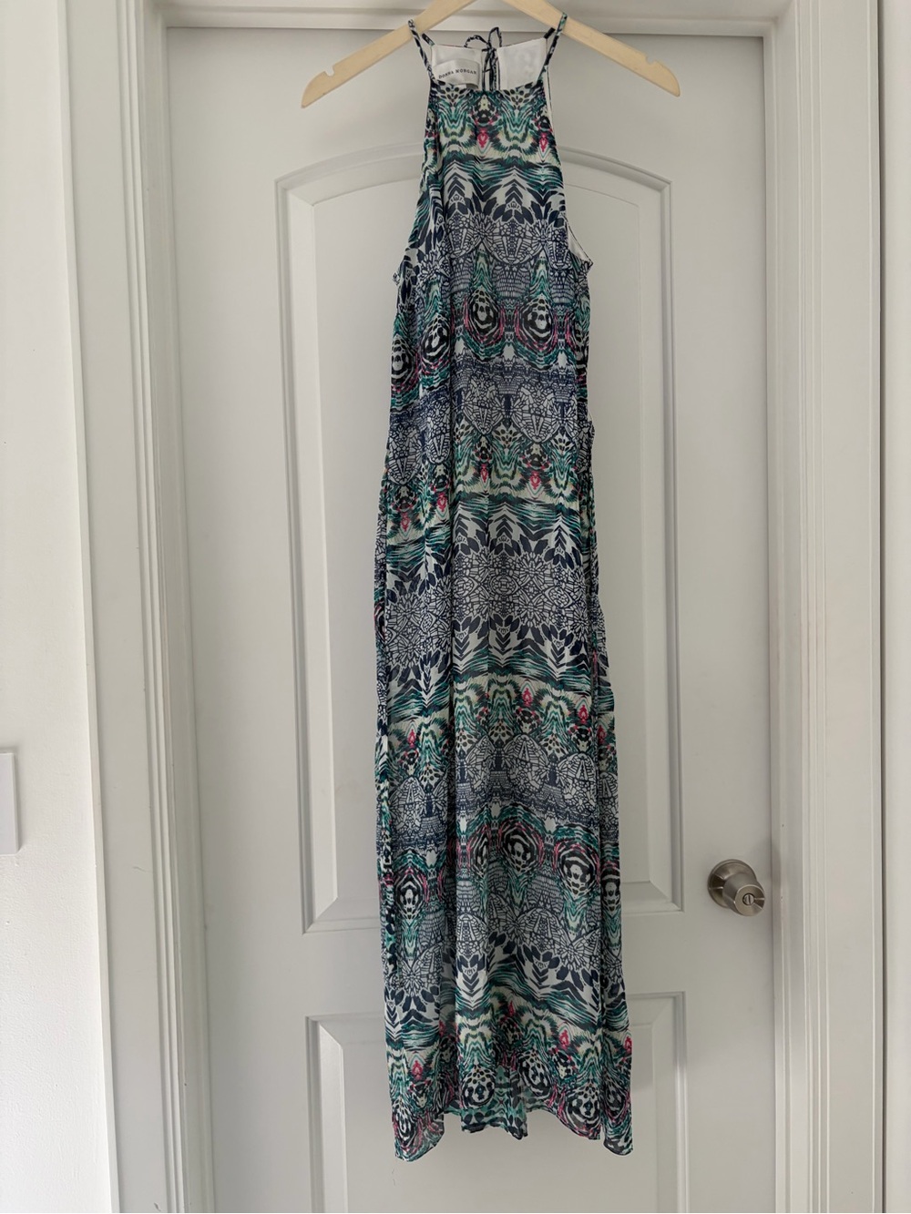 Donna Morgan Halter Abstract Print Maxi Dress Size 4